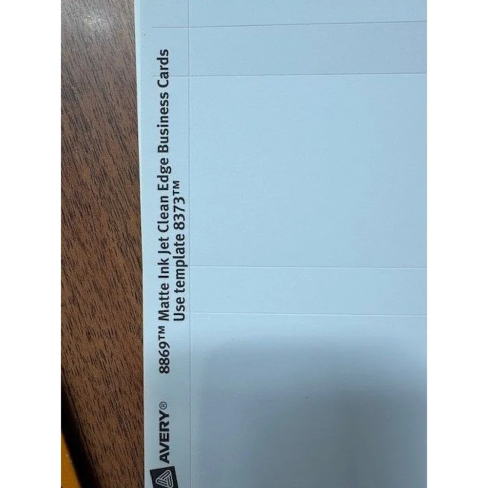 Avery 8869 BUSINESS Cards Print‎ to Edge 2 Sided Clean Edge Inkjet 120 Cards